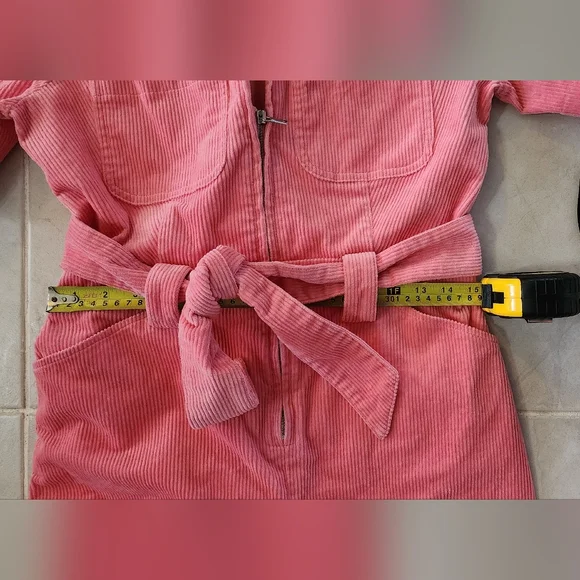 Los Angeles Atelier & Other Stories Coral Corduroy Jumpsuit Size 8 - Picture 7 of 15
